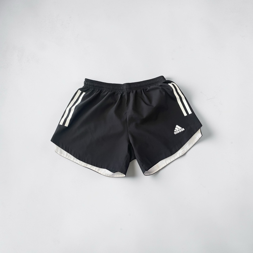 Adidas Women's Athletic Shorts in Black with White Stripes